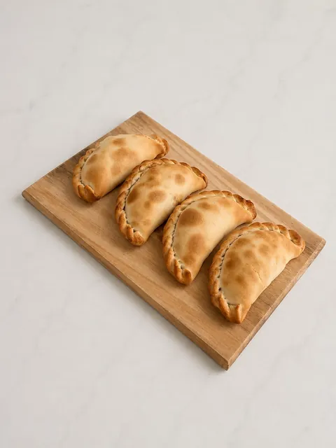 Empanadas caseras sobre una tabla de madera